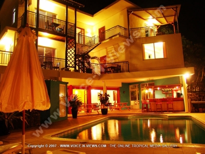 general view of the balconies of the hotel les orchidees mauritius
