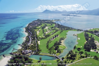 paradis hotel & golf club mauritius aerial view of the golf course and the hotel
