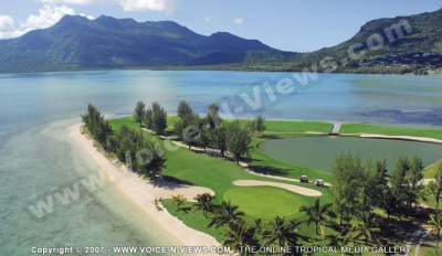 paradis hotel & golf club mauritius golf course and mountain view
