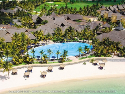 paradis hotel & golf club mauritius swimming pool seaside aerial view
