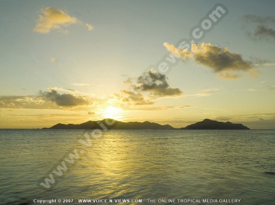 sainte anne resort seychelles sunset view
