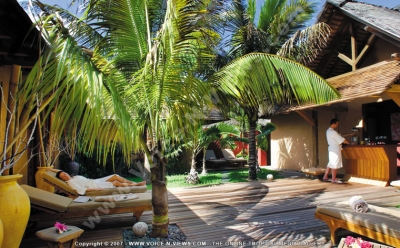 shandrani resort and spa hotel mauritius lady relaxing in sunbed at the spa
